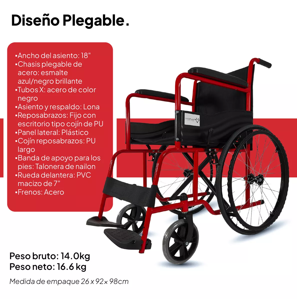Silla De Ruedas Economica Adulto De Alta Resistencia 100 Kg