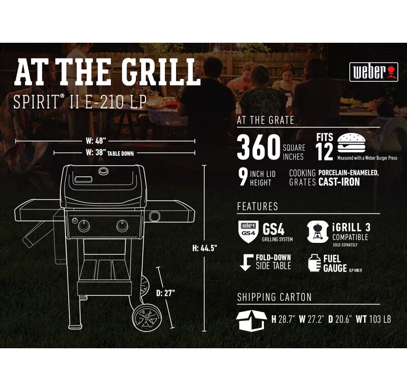 Weber Spirit II E-210 Propano líquido, negro