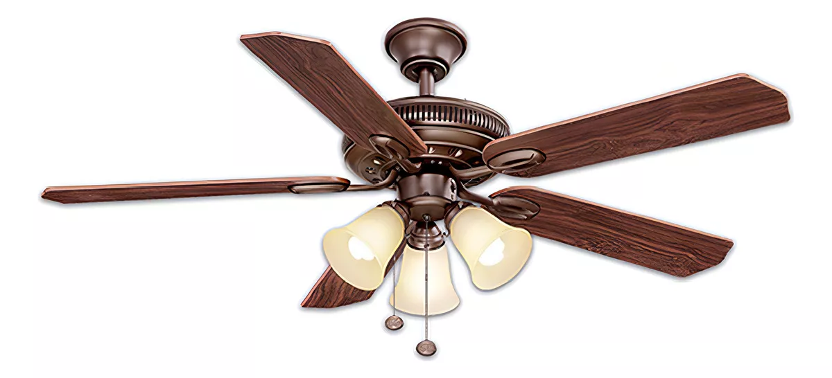 Ventilador Techo Hampton Bay Glendale Caf&eacute; Luz