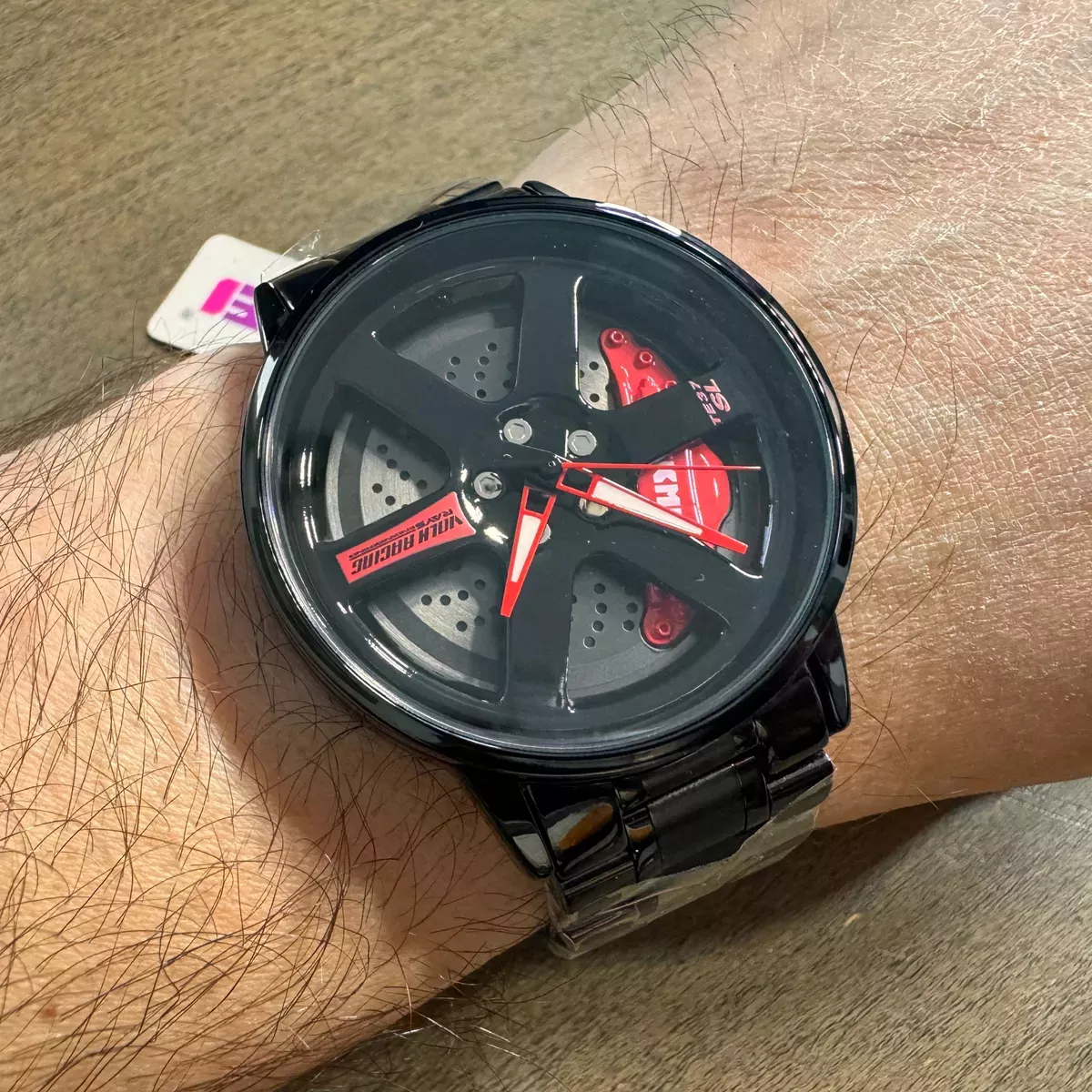 Reloj Moda Hombre Disco Llanta Rin Calipers Metal Cuarzo