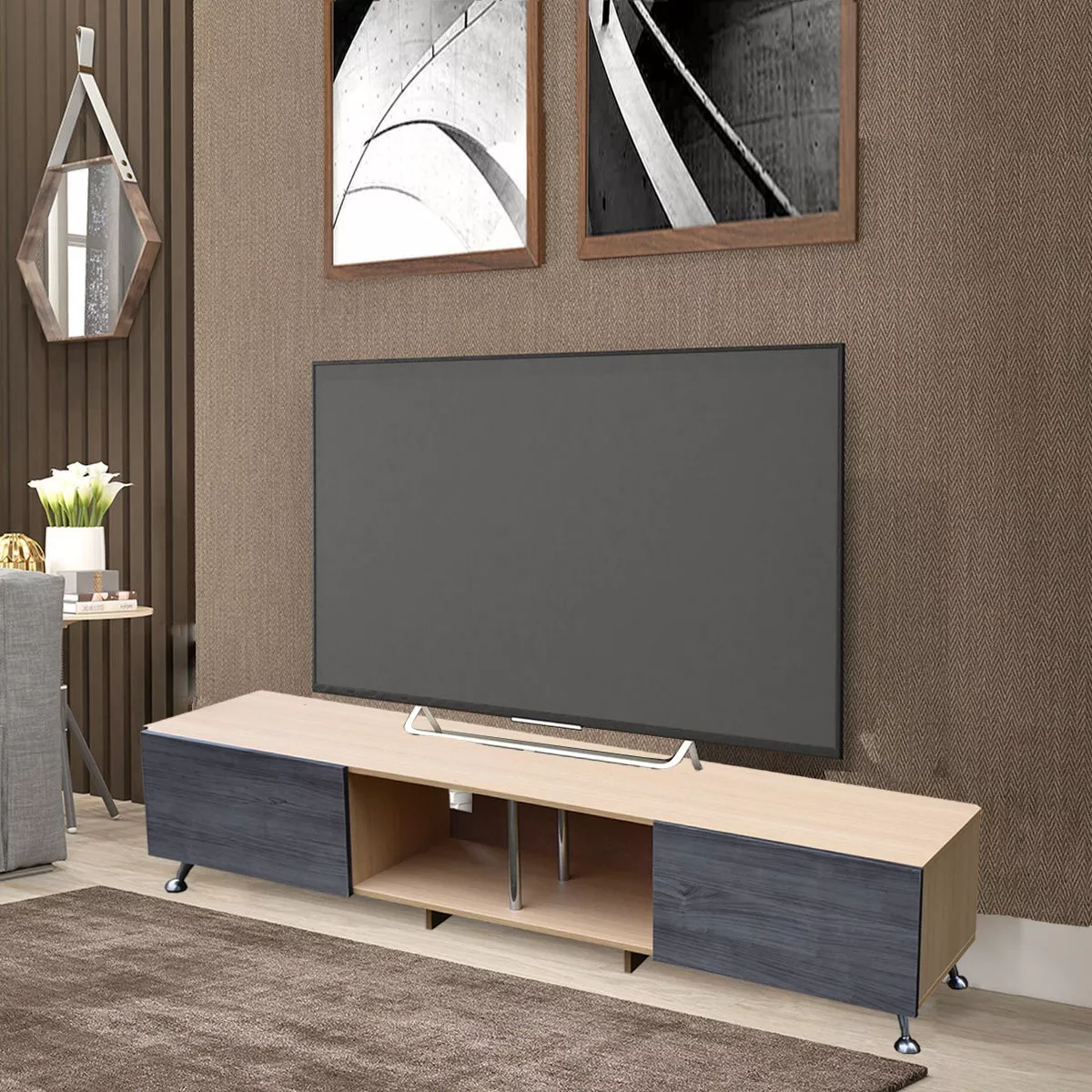 Centro De Entretenimiento Tv,hogare,london, Mueble Tv 90, Rg
