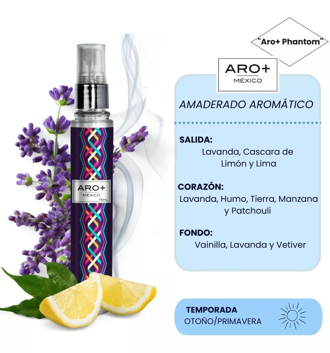 Perfume Caballero 75ml Aro+ Phantom Esencia Alta Fijación