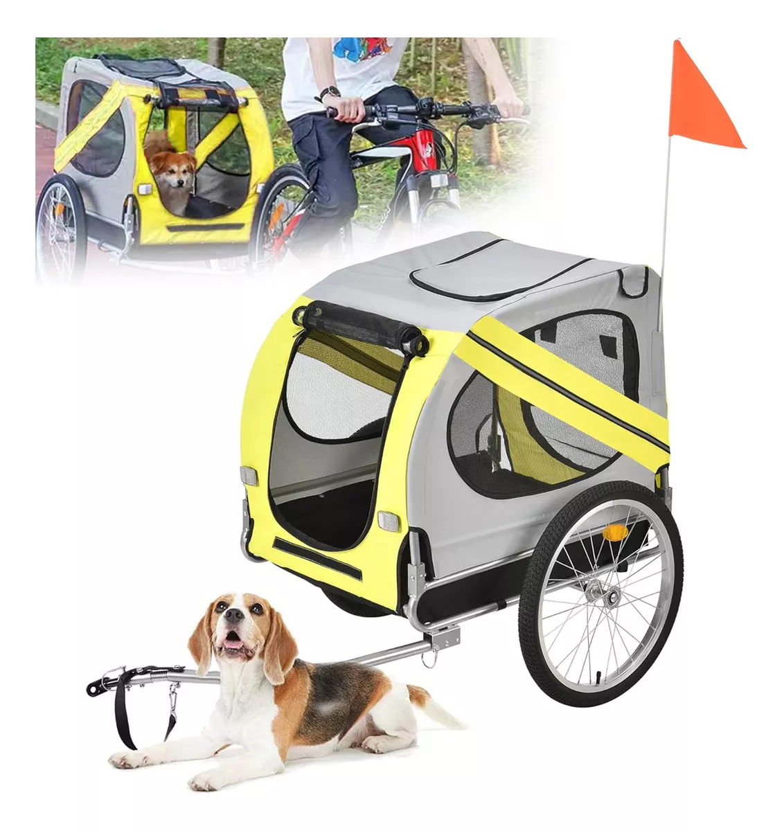 Remolque Bicicleta Plegable Perros Mascotas Viaje Ciclismo