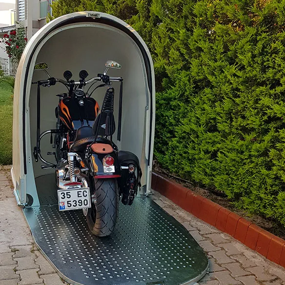 Motorcycle storge shed