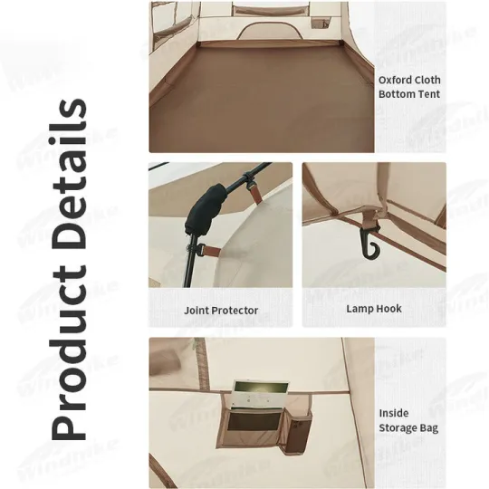 Tienda autom&aacute;tica con tira de l&aacute;mpara Transpirable 4 salas Glamping