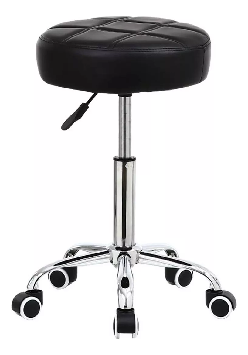 Silla Taburete Salon Belleza Tatuajes Spa Masaje Con Ruedas Asiento Negro