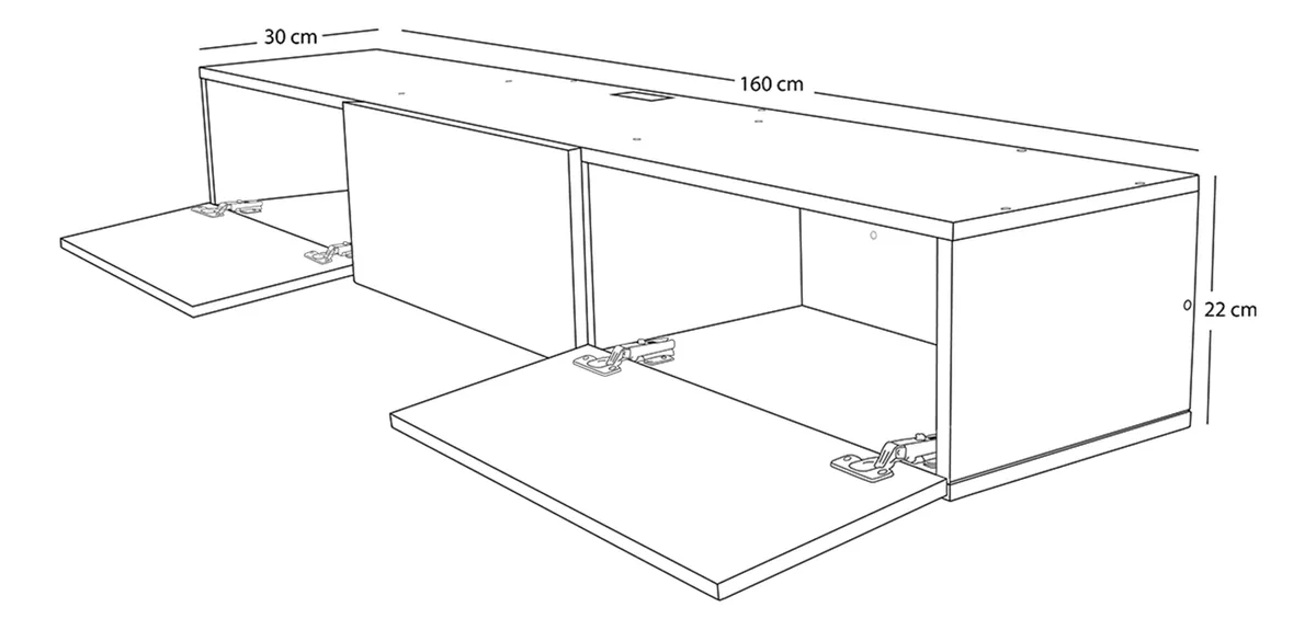 Centro De Entretenimiento Flotante Cerrado 160 Cm Para Tv
