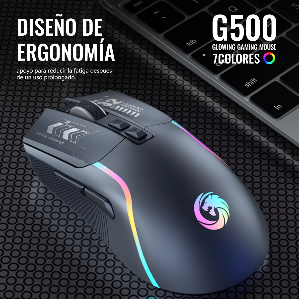 Mouse Inalámbrico Bluetooth Recargable Gamer Ergonomico 2.4g