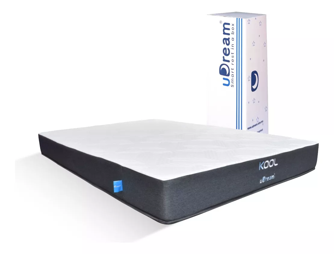 Colchón Queen tamaño Udream Memory Foam Gel En Caja Kool color Blanco/Gris