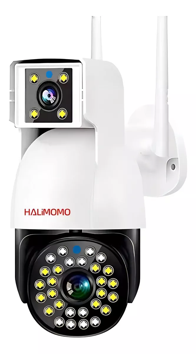 C&aacute;mara De Seguridad Wifi 8MP Ip66 Full Hd De Doble Lente Halimomo-Sco1 V380 Blanco Pro Exterior