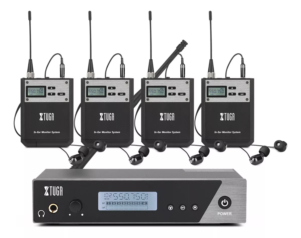 Xtuga Iem1100 Sistema De Monitoreo 4 Micr&oacute;fono Inal&aacute;mbrico