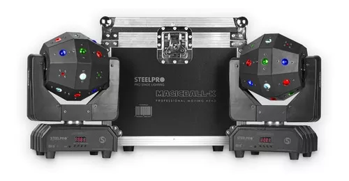 funda 2 Cabezas Moviles Led Rgbw Beam Laser Estrobo Steelpro
