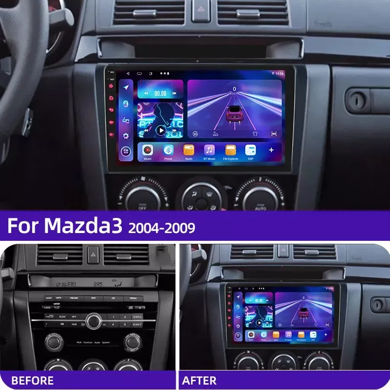 Estéreo 2+32gb Carplay Para Mazda 3 2004-2009 Gps Cámara