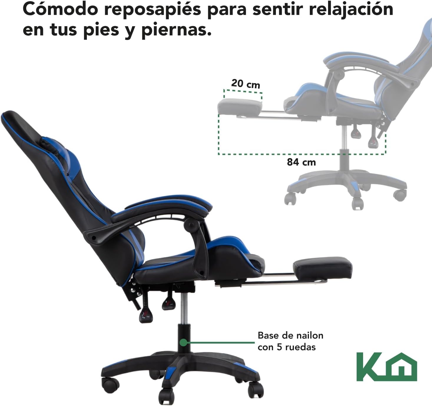 Kingshouse | Silla ergonómica reclinable para juegos