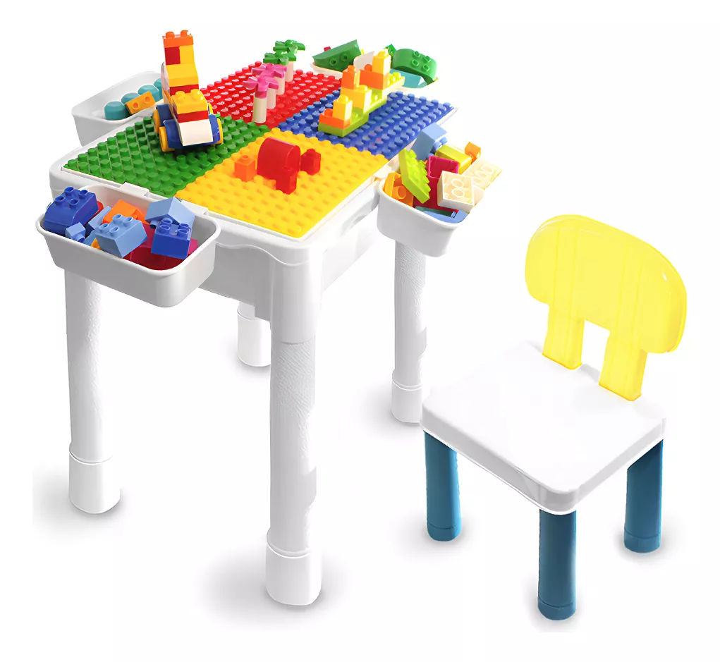 Mesa Didactica Con Juego De Bloques Para Niños Incluye Silla