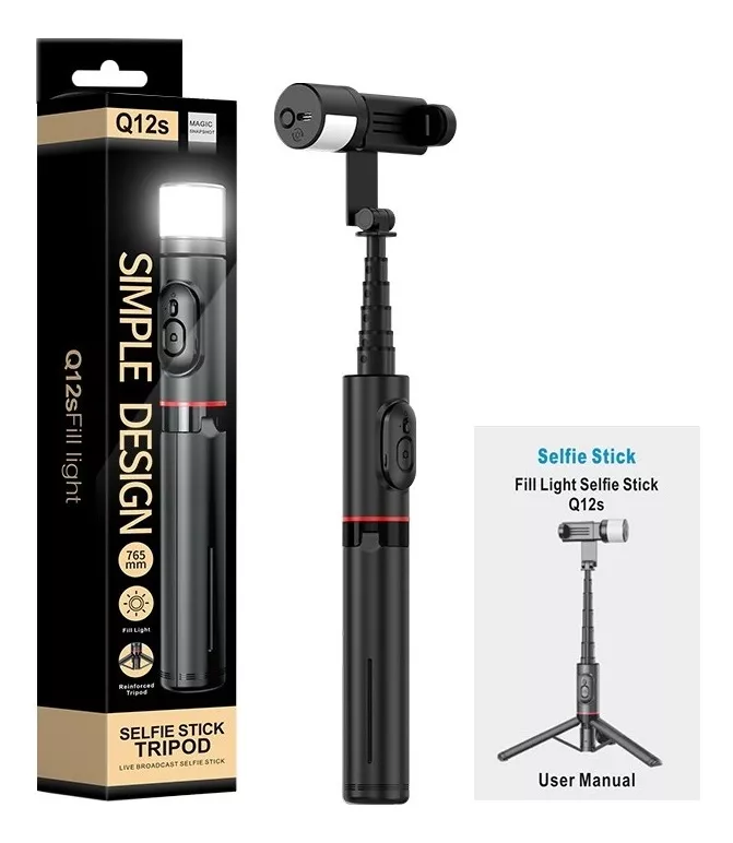 Tripie Celular Selfies Stick Con Control Remoto Y Led Rgb