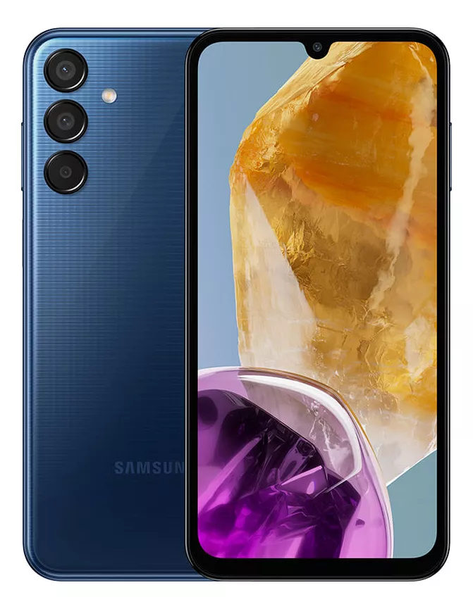Teléfono celular Samsung Galaxy M15 5g, 6000 mAh, cámara triple de hasta 50 MP, 128 GB, azul claro