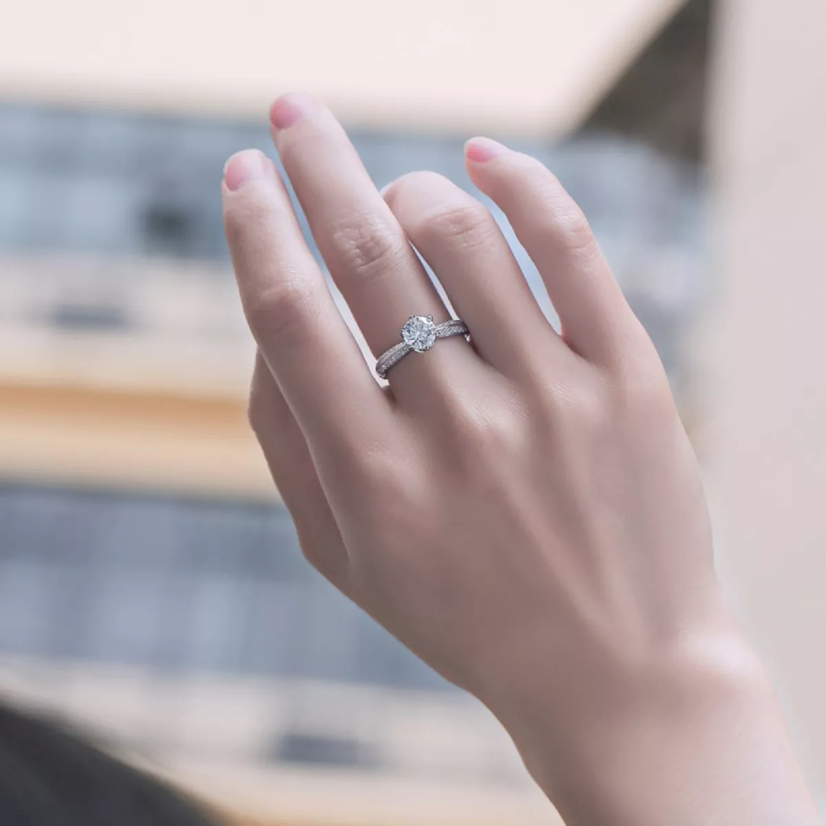 Anillo De Compromiso 925 Plata Mujer Moissanite Joyeria Fina