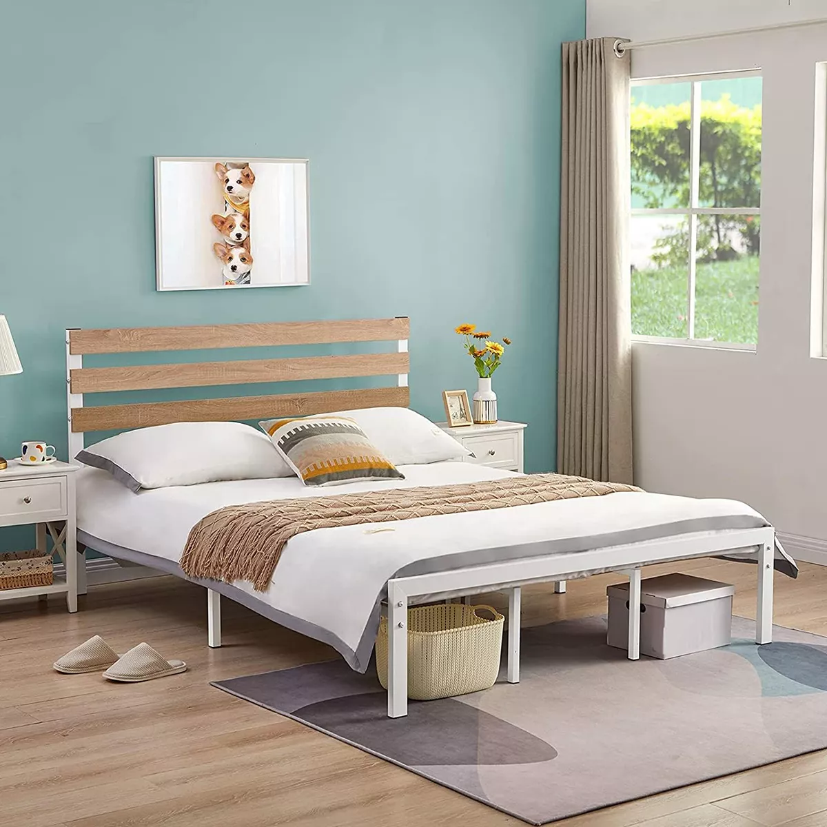 Base De Cama Matrimonial Con Cabecero Refuerzo Multicapa