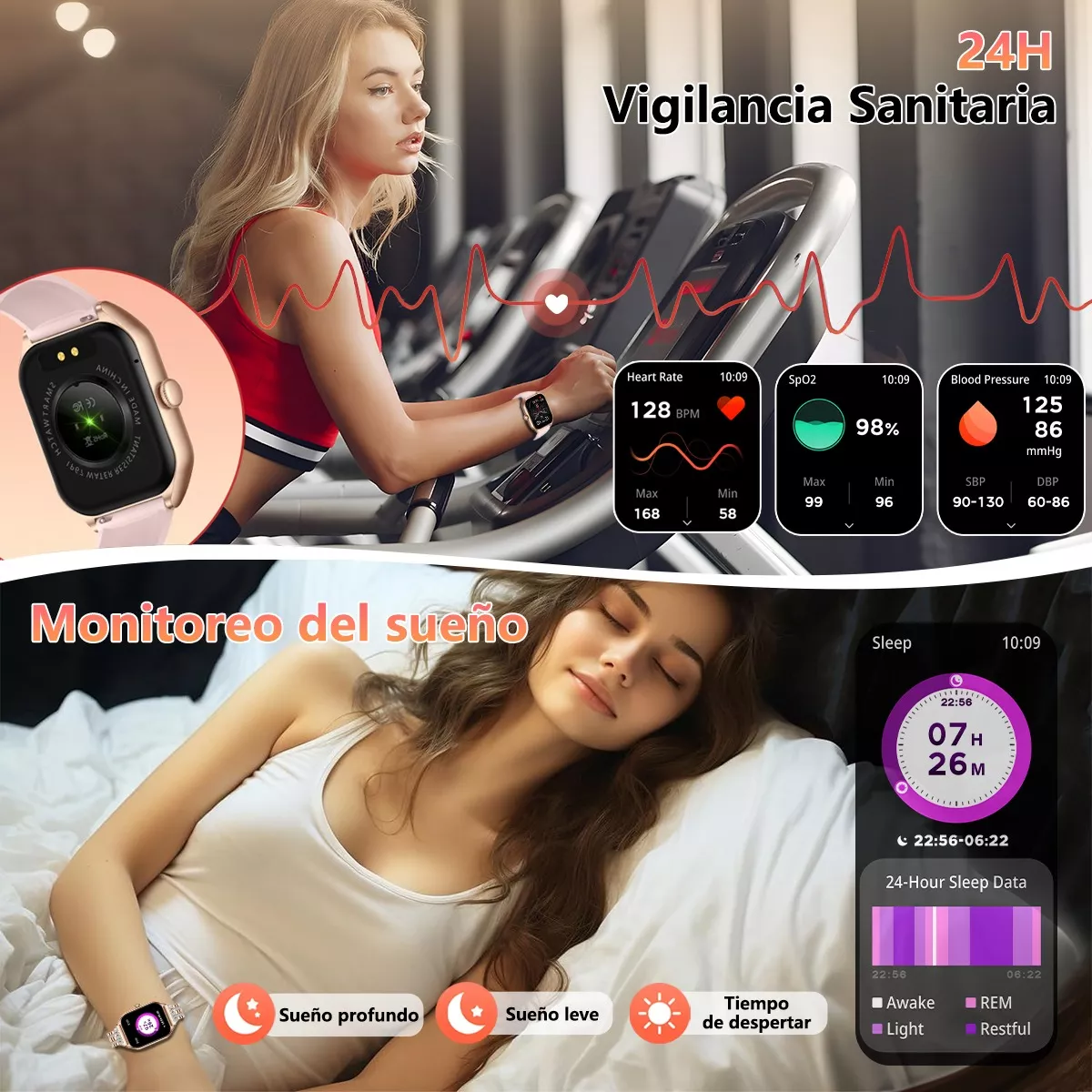 Reloj Smartwatch 1.85 Mujer Relojes Inteligentes Smart reloj