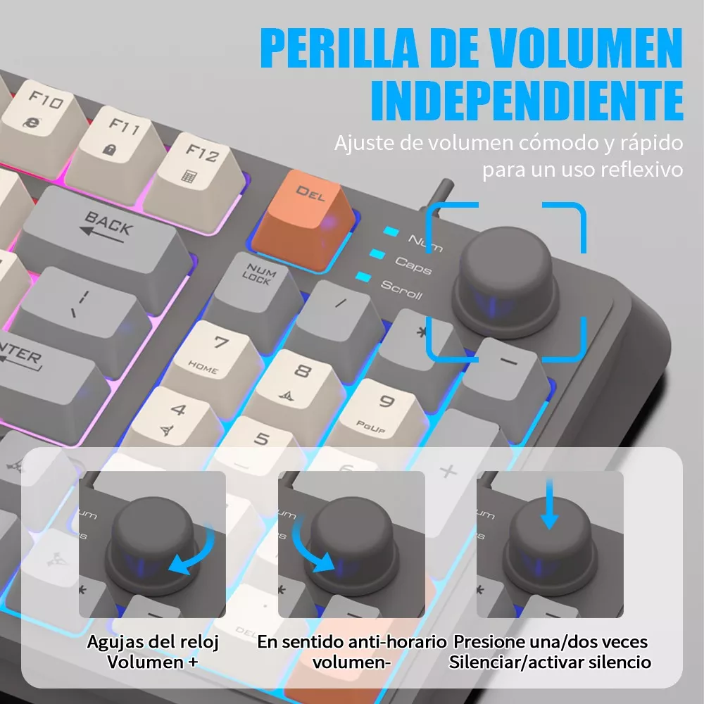 Free Wolf K820 kit De Teclado Y Mouse En Español Con Cable Mouse Blanco Teclado Negro