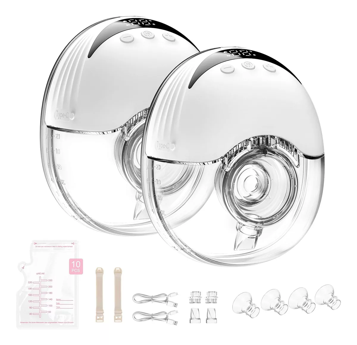 Extractor De Leche Electrico Port&aacute;til Manos Libres 2 Pcs