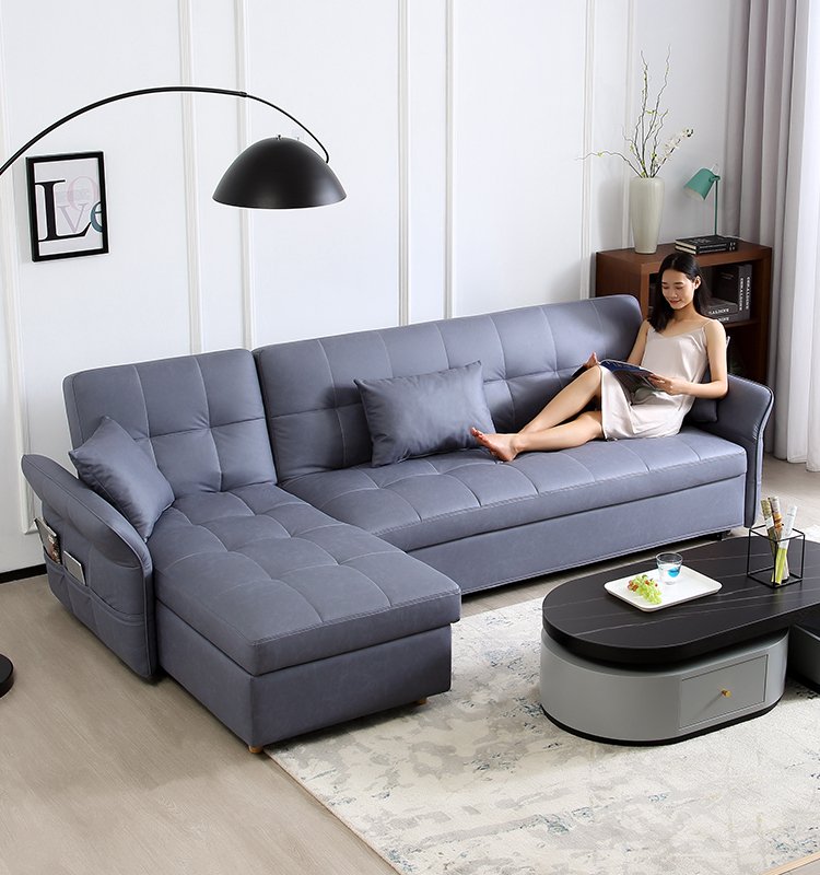Sof&aacute; cama multifuncional, plegable, almacenable, transformable en cama