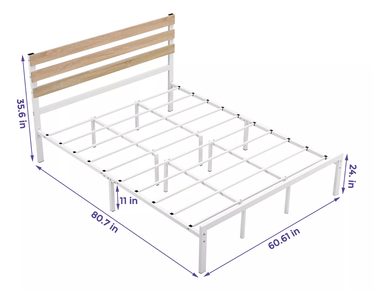 Base De Cama Matrimonial Con Cabecero Refuerzo Multicapa
