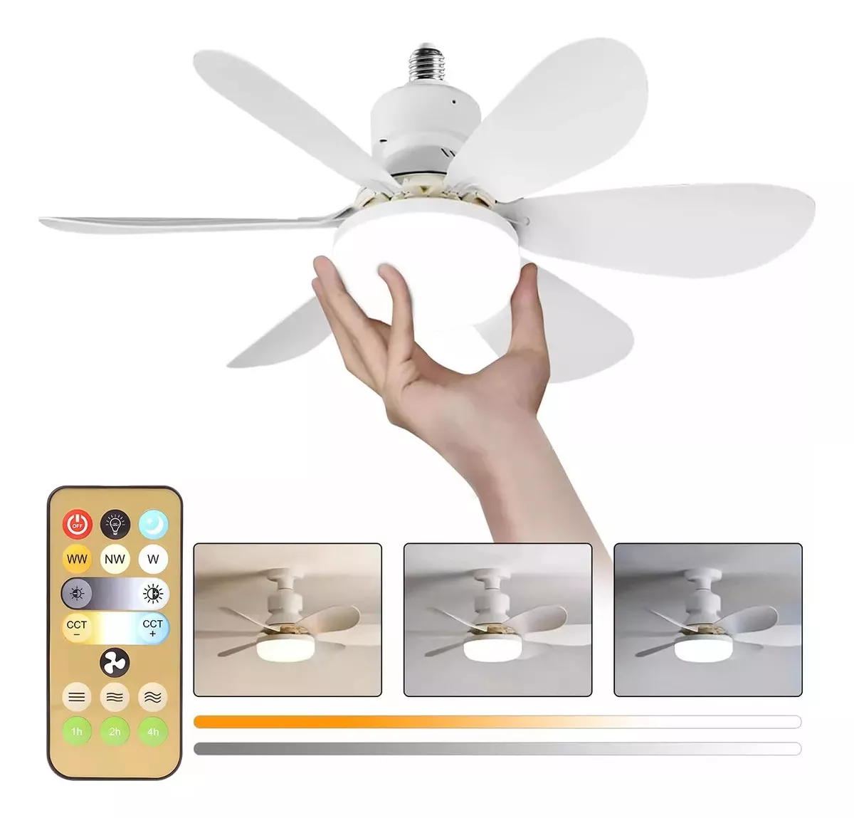 Ventilador De Techo Led 52cm Lampara Ventilador Instalación