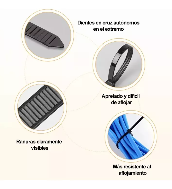 Cincho Plástico 30cm Largo 3.6mm Ancho Nylon Bridas 500pcs Negro