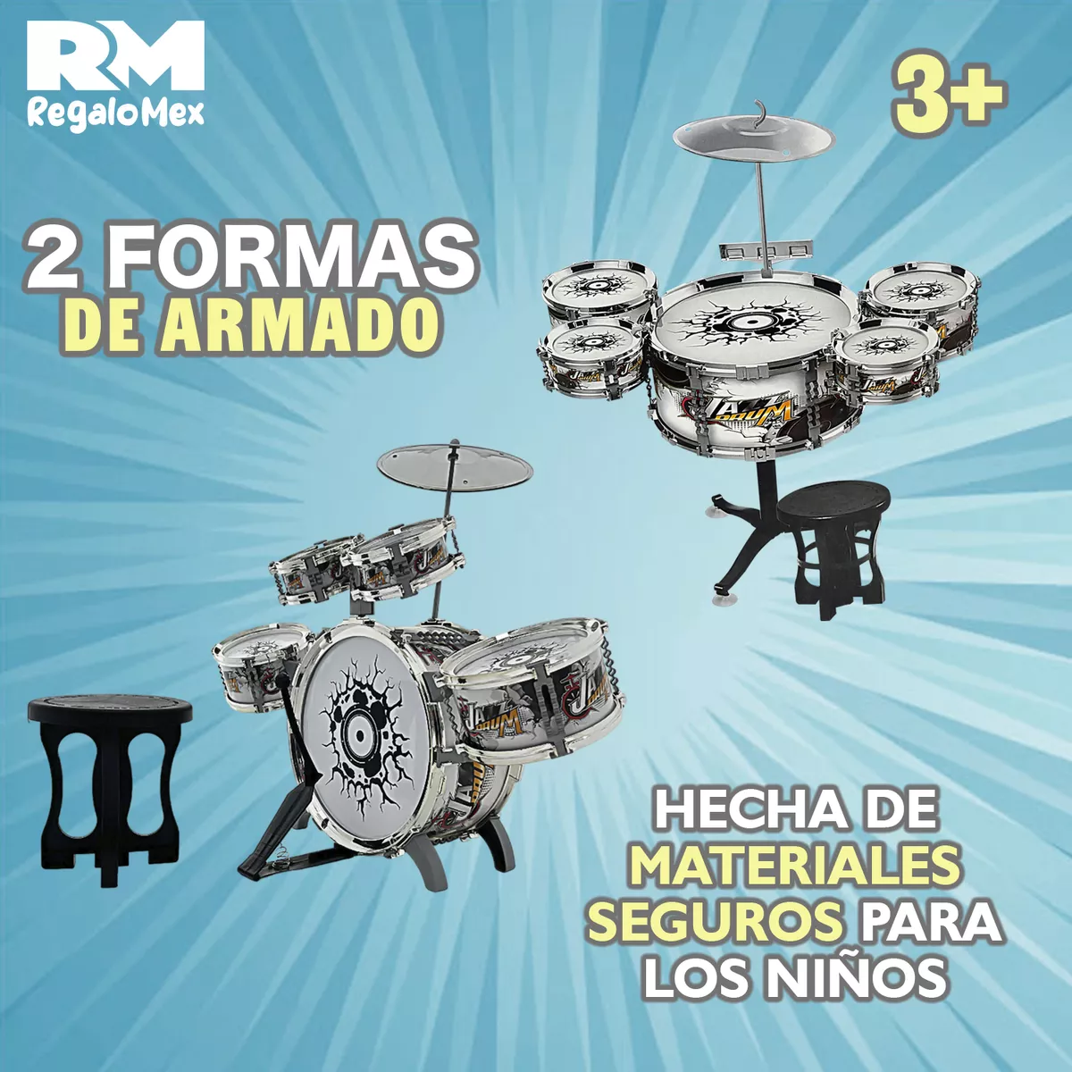 Batería De Juguete Para Niños Instrumento Musical Educativo
