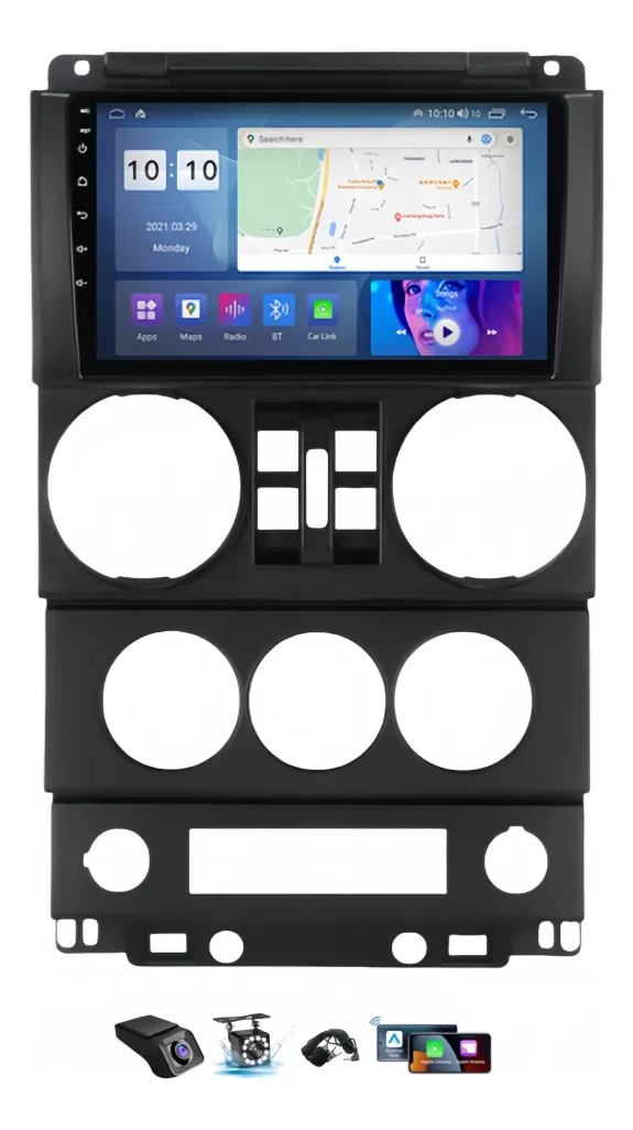 Estereo 2g Para Jeep Wrangler Rubicon,gps+carplay+c&aacute;mara+dvr