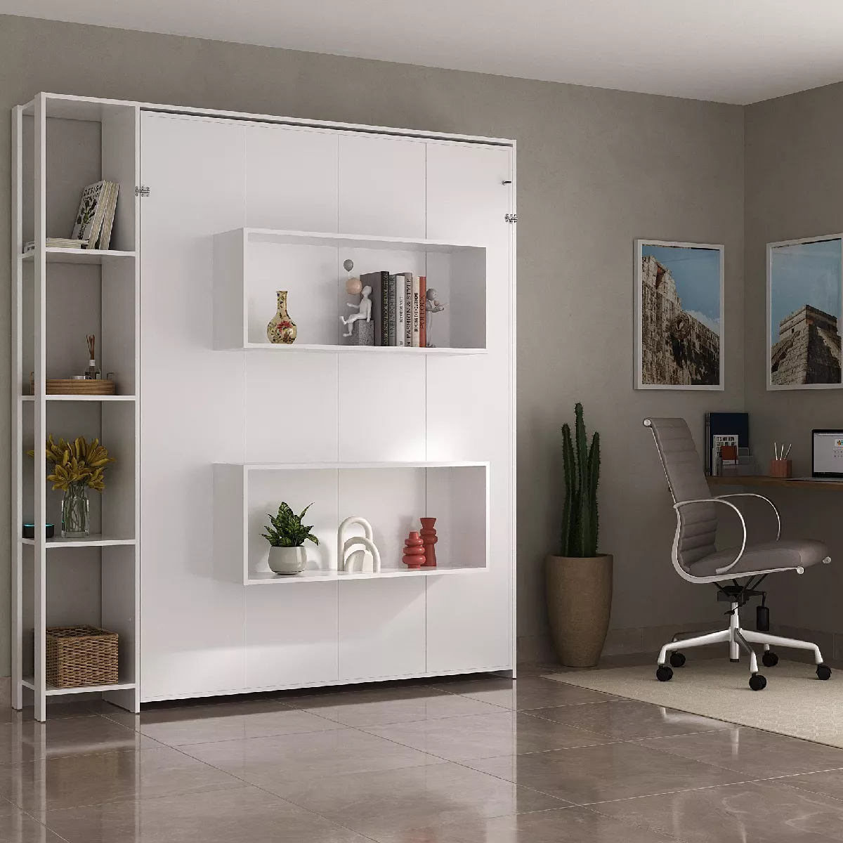 Base Cama Abatible Matrimonial Esencial Plegable Amant Pared