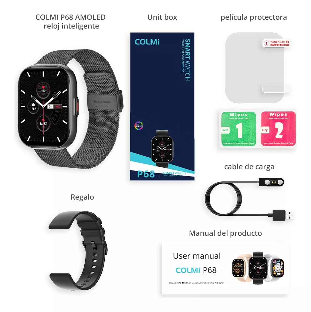 Reloj Inteligente Amoled Smartwatch Hd De 2.04'' Colmi P68