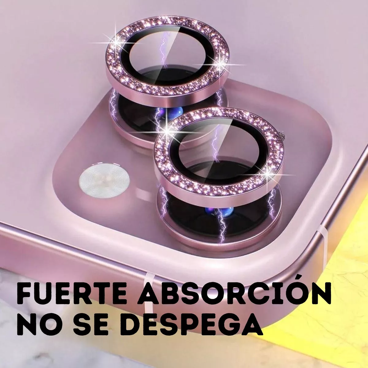Mica Lente Cámara Glitter Diamantes Para iPhone Individual