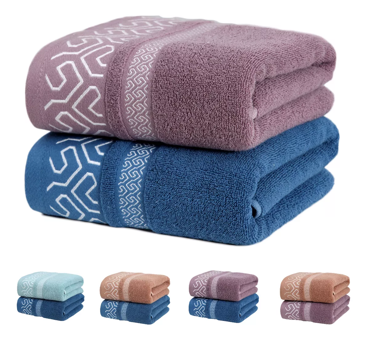 2pcs 100% Algodon Toallas De Baño Juego De Baño Completo