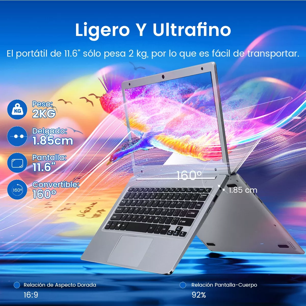 Laptop 8gb Ram+256gb Ssd Intel Celeron N4020 Windows 11 Pro