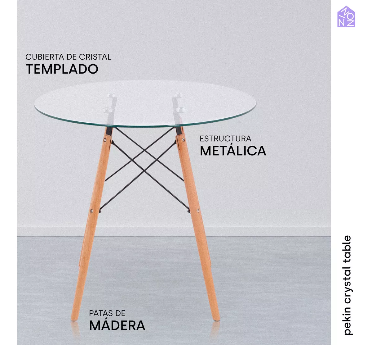 Mesa De Centro De Cristal Ninon Vidrio Templado Moderna