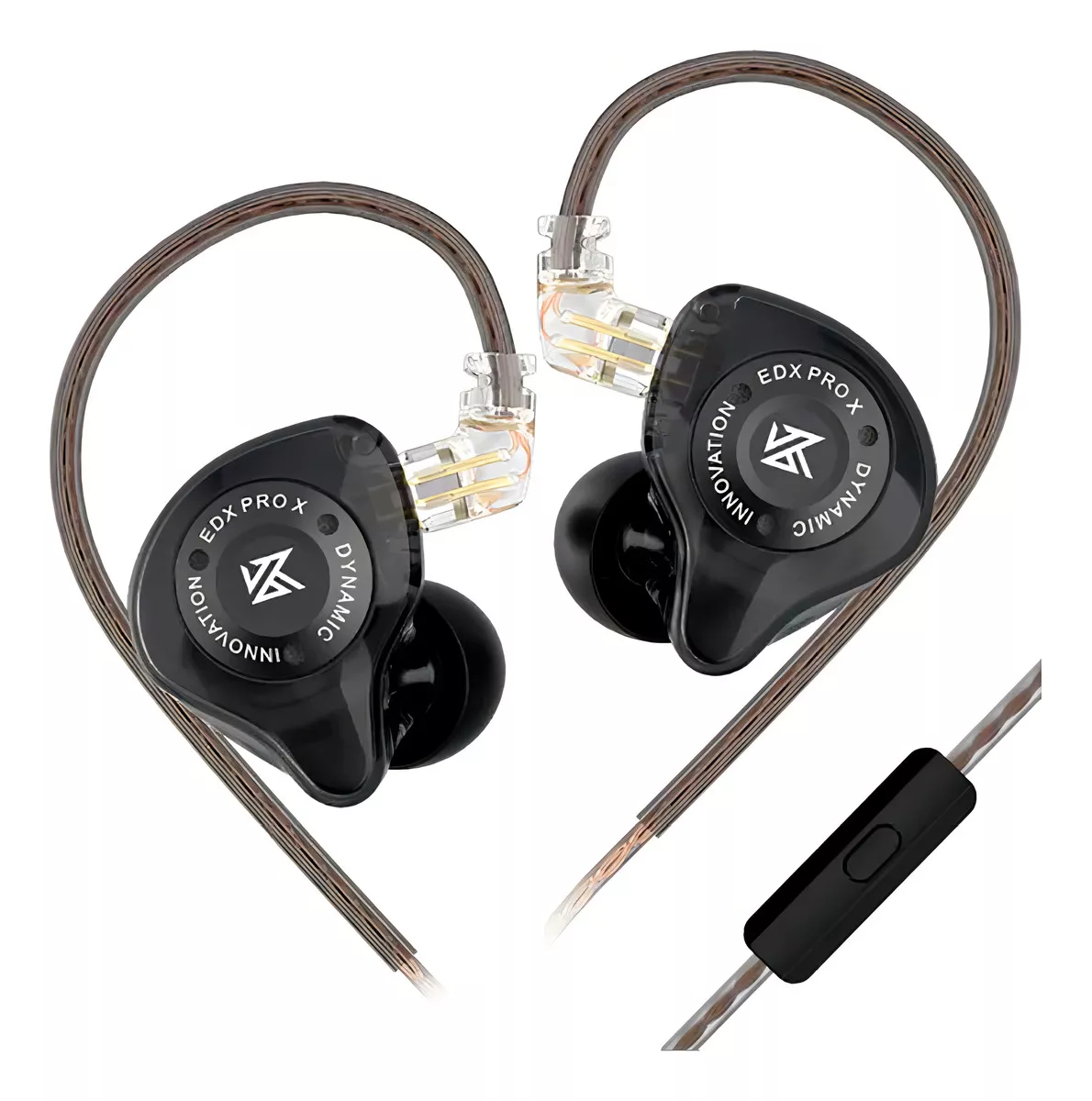 Auriculares Kz Edx Pro X negros con micrófono
