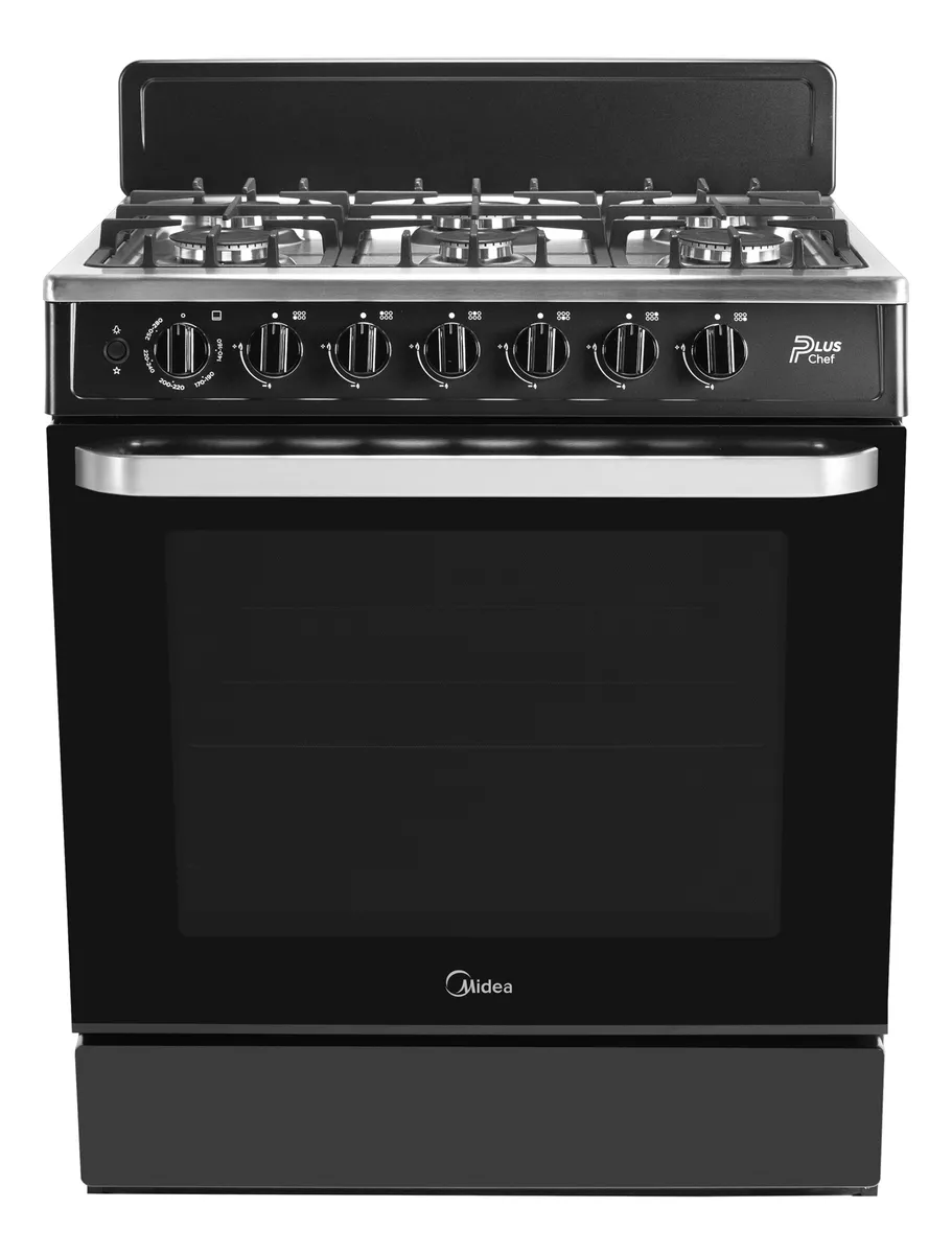 Estufa Midea De Piso Con Copete 30 Plus Chef Black