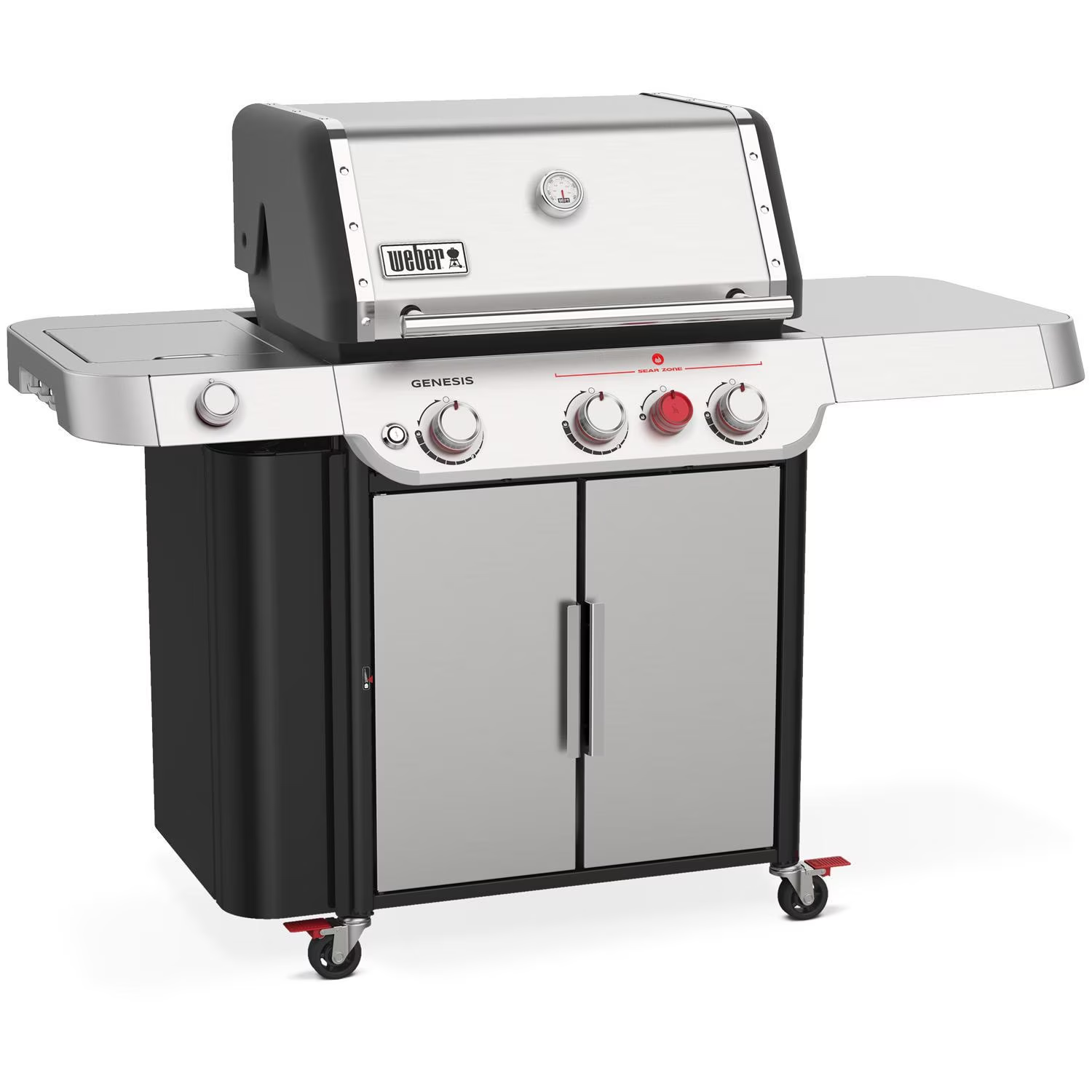 Weber GENESIS S-335 Parrilla de gas propano con quemador para dorar y quemador lateral-acero inoxidable-35400001