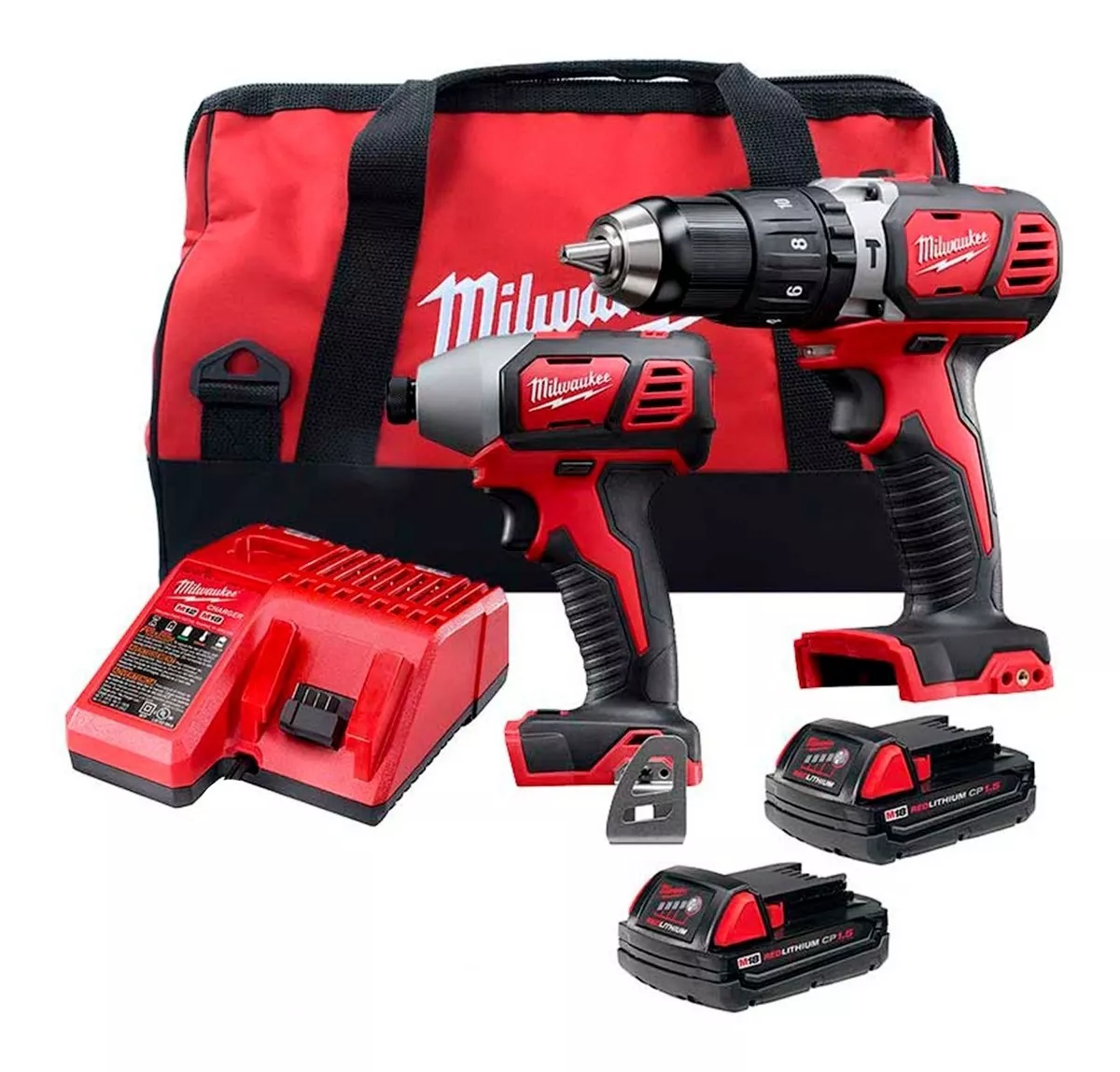 Combo Rotomartillo Y Llave De Impacto M18 Milwaukee 269722ct color Rojo
