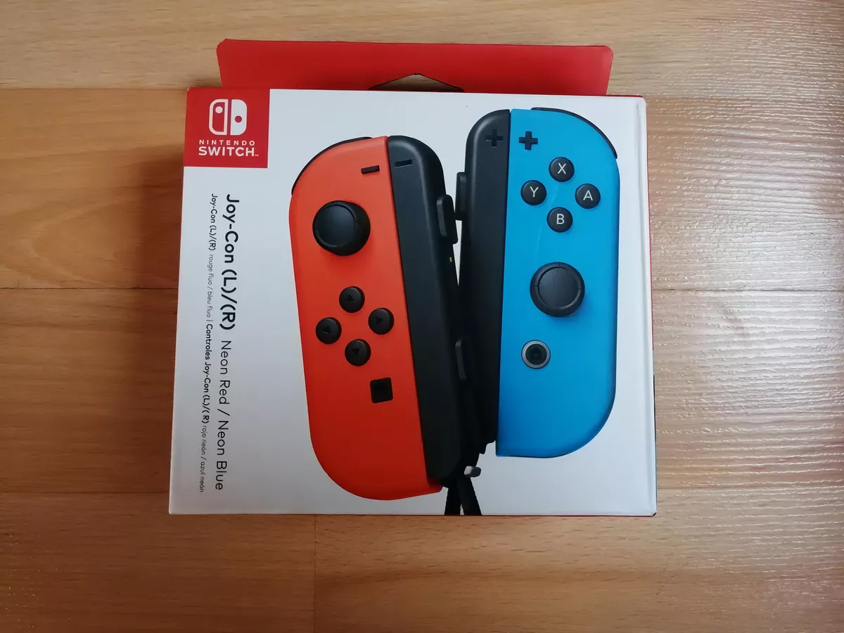 Control joystick inalámbrico Nintendo Switch Joy-Con (L)/(R) LED RGB rojo neón/azul neón