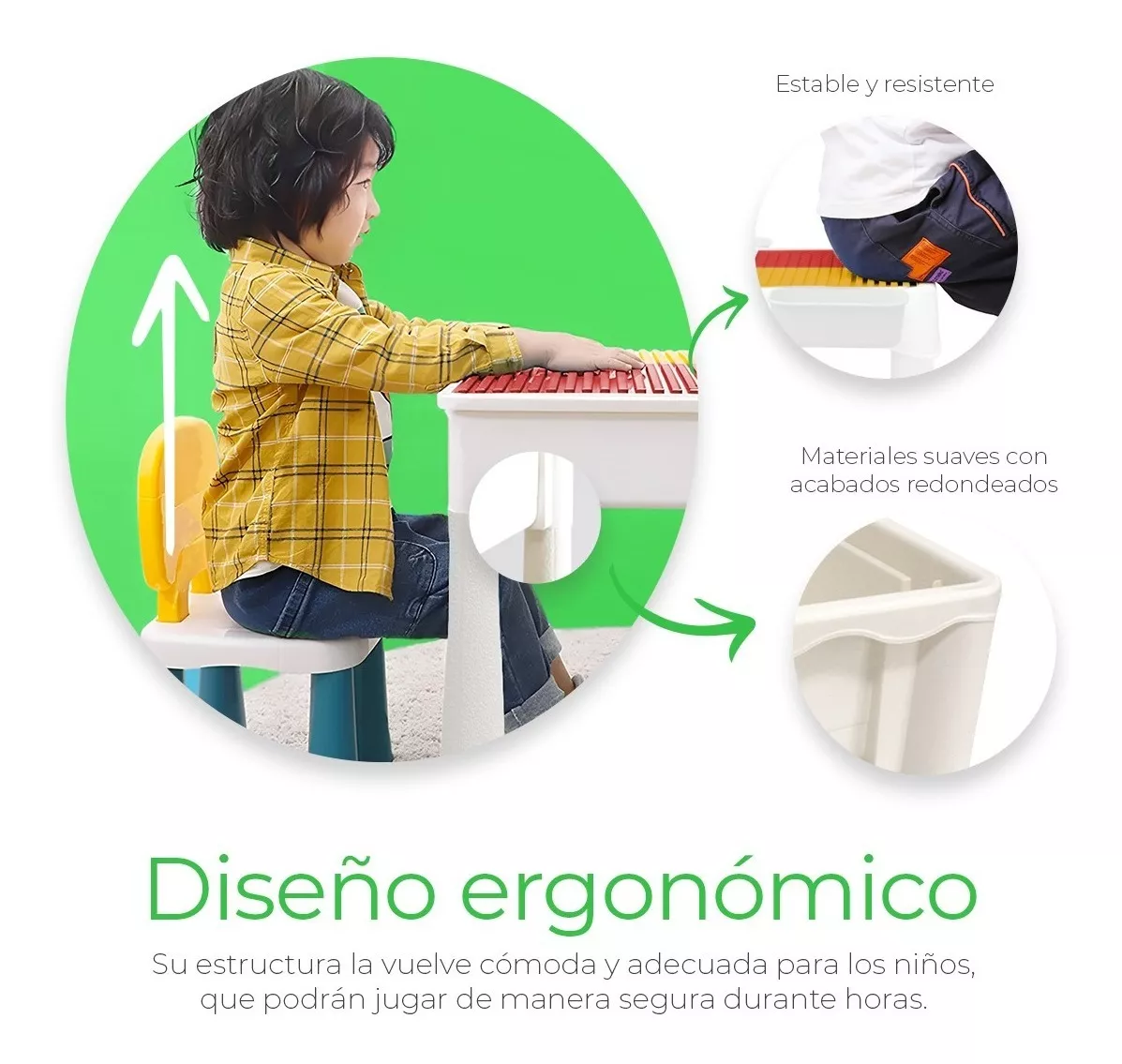 Mesa Didactica Con Juego De Bloques Para Niños Incluye Silla