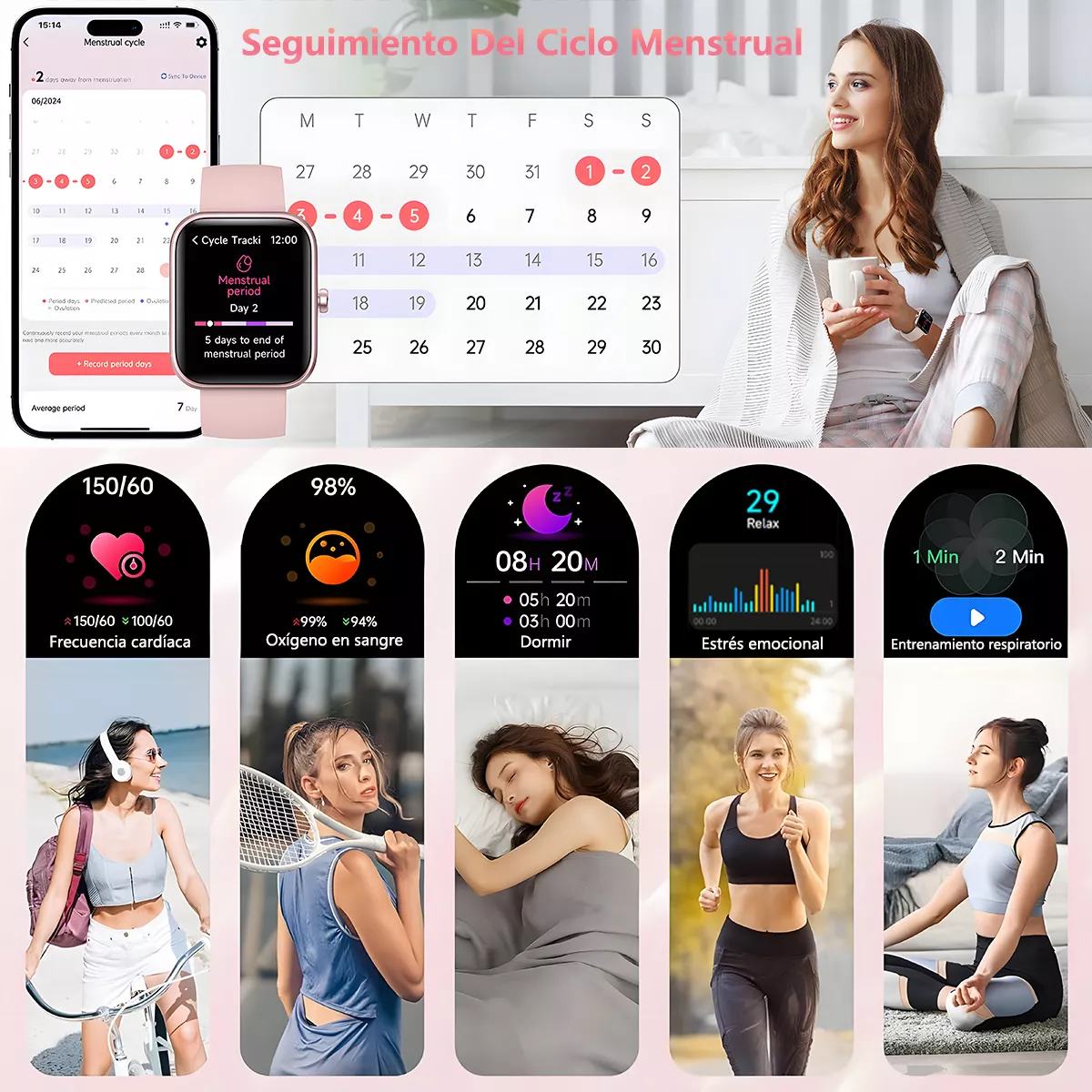 Reloj Smartwatch Mujer Reloj Inteligentes Smart reloj Alexa