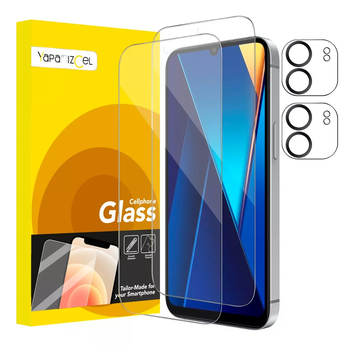 paquete 2 Unidades Mica Cristal Templado + 2 Micas Para Cámara