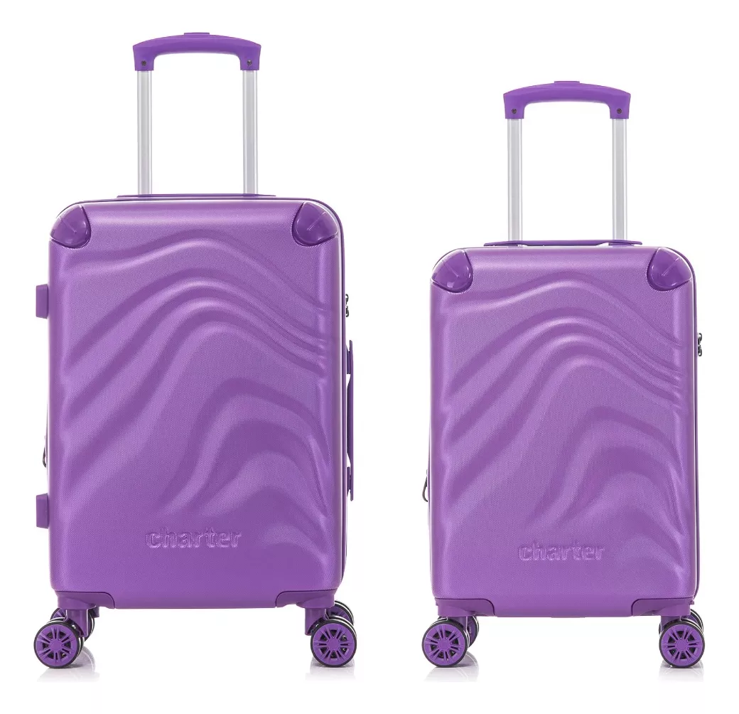 Set De 2 Maletas Charter Rígidas Candado Tsa 4 Ruedas Dobles