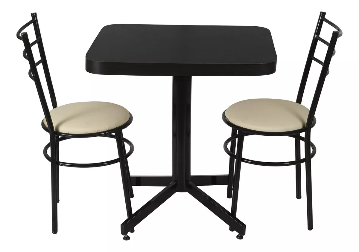 Mesa Con Sillas Para Restaurante Bar Cocina Lounge Cafeter&iacute;a color Chocolate/Hueso