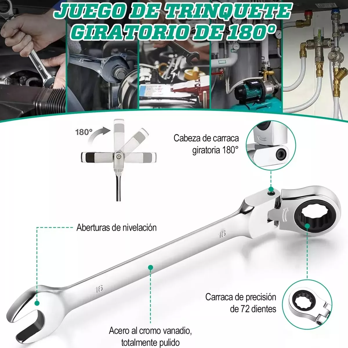 kit Llave Matraca Mecánicas Y Dados Impacto Herramienta 37pc