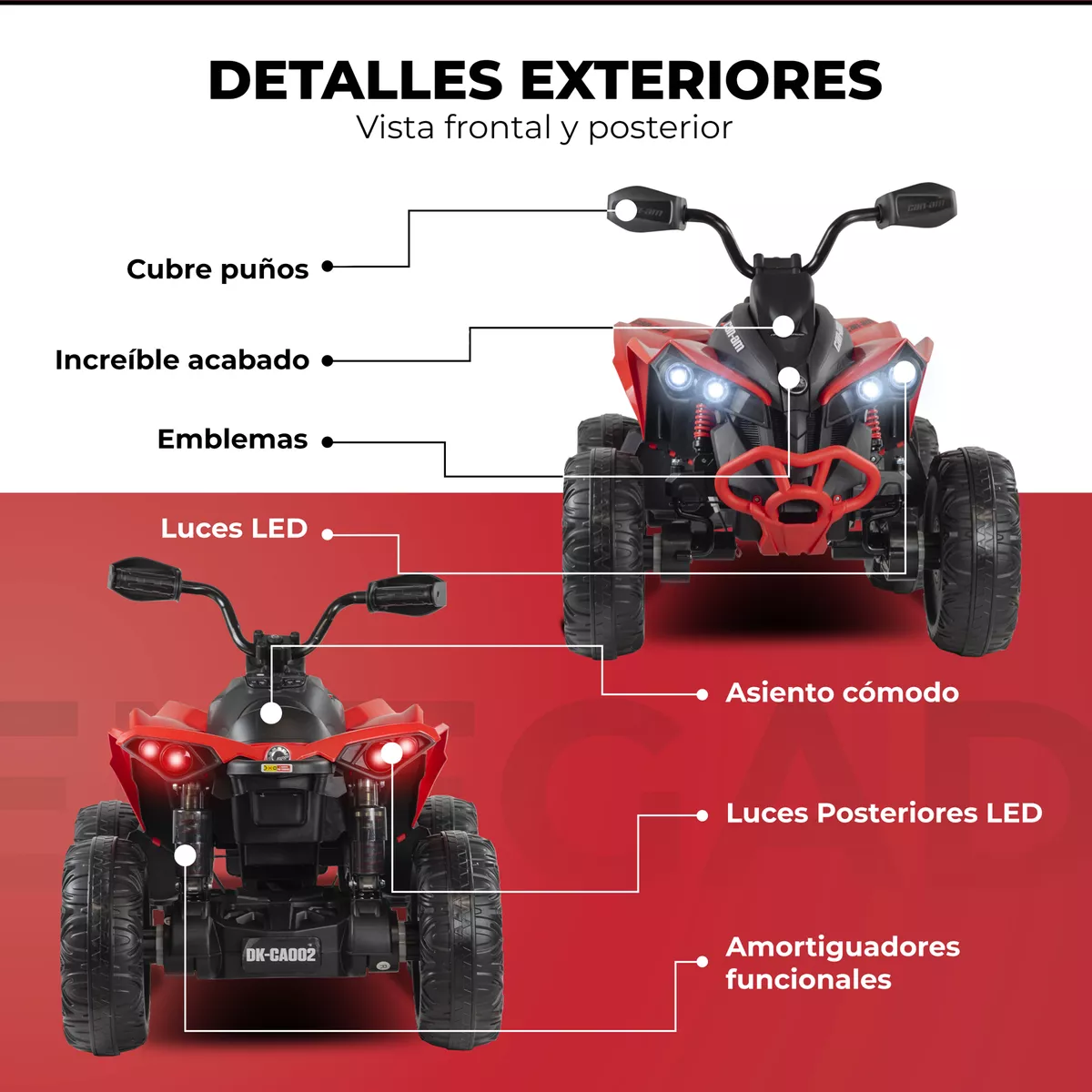 Cuatrimoto Eléctrica Can Am Infantil 4x4 12v Niños Atv